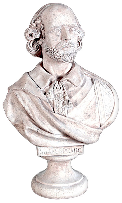William Shakespeare bust Roman Stone Finish